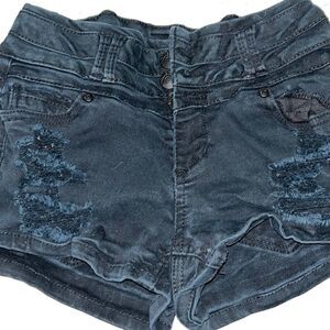 Blue spice Black Distressed Button Fly Jeans - 0